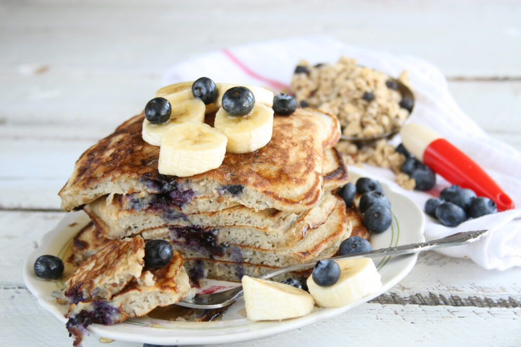 BananaBlueberry Pancakes A Farmgirl's Kitchen