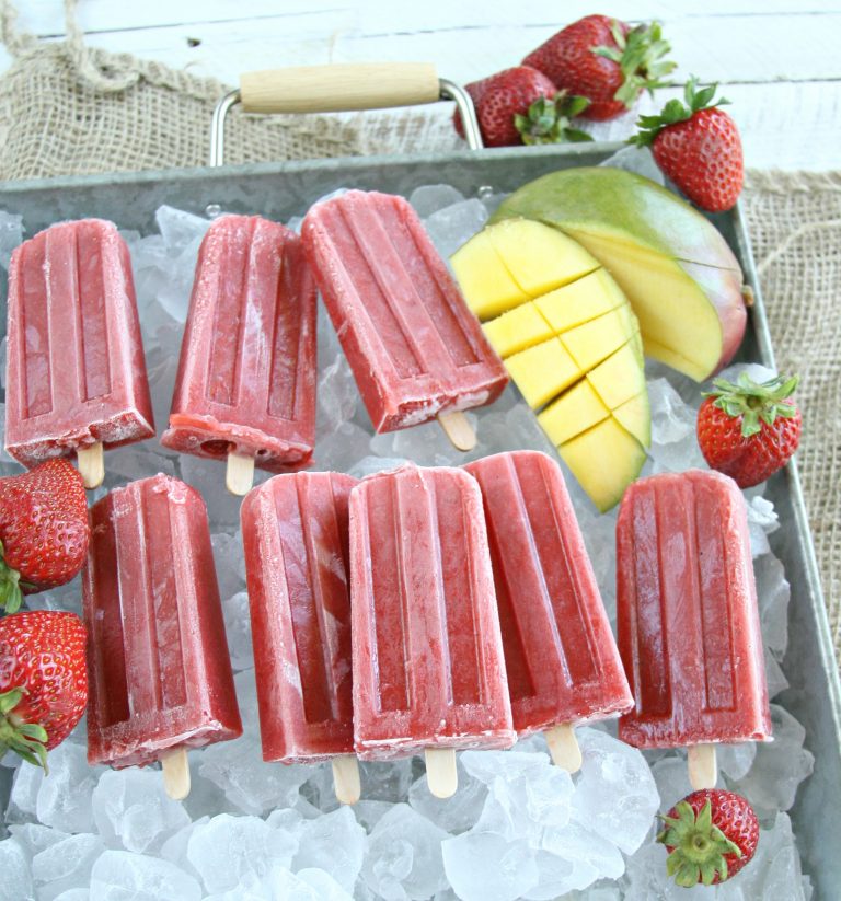 Strawberry Mango Ice Pops A Farmgirl's Kitchen®
