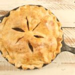 Apple pie in a cast iron skillet