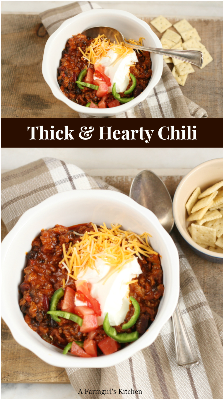 Thick and Hearty Homestyle Chili is packed full of flavor. Easy to make in either your Dutch oven or slow cooker. #slowcooker #chili #recipes