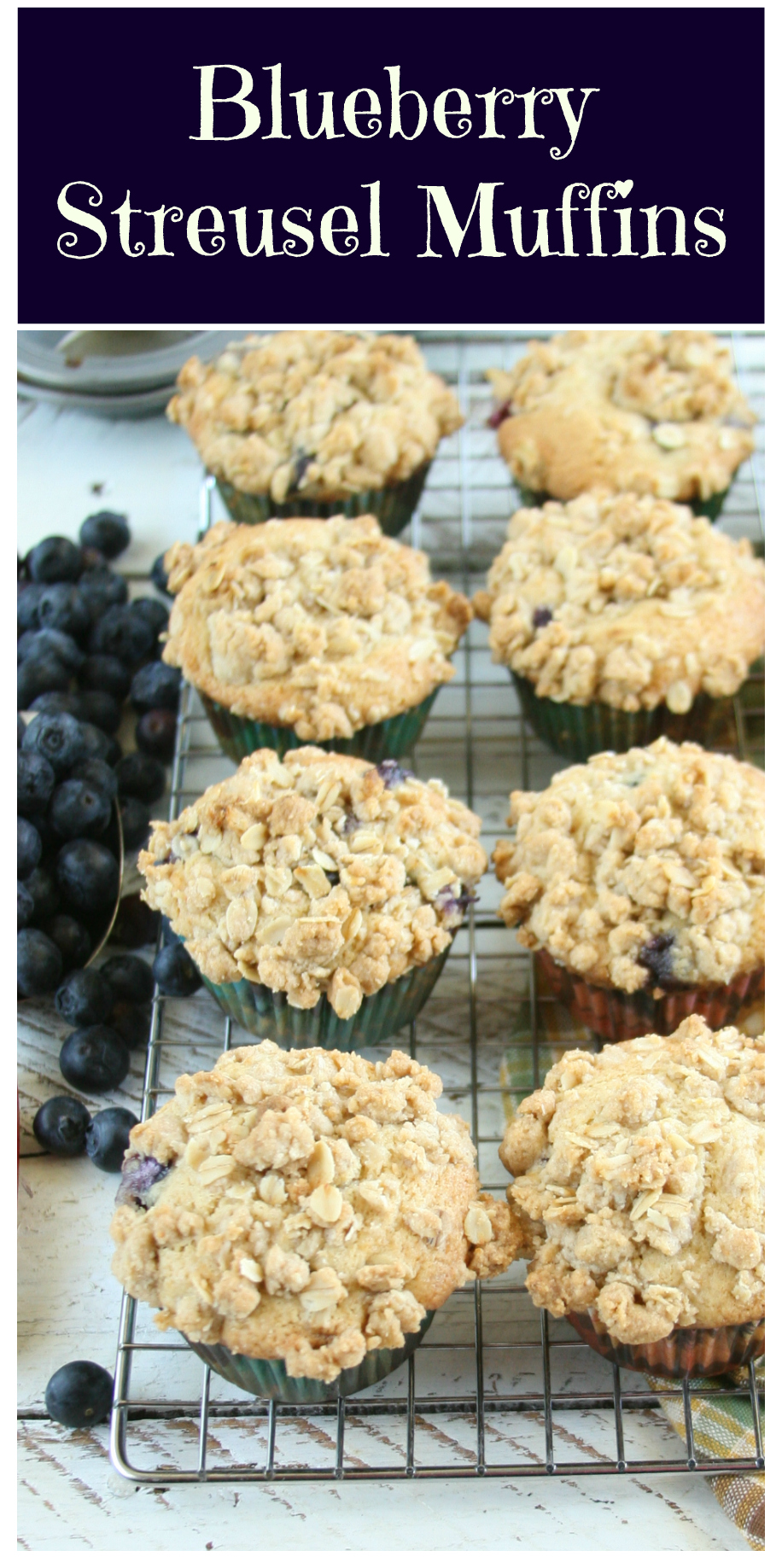 Rustic Blueberry Muffins with Streusel Topping are so easy to make and so delicious! #recipe #brunchideas #breakfast #easyrecipes #homemade #blueberrymuffins #recipes #blueberries