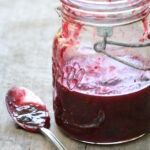 Mixed berry jam in vintage Mason jar