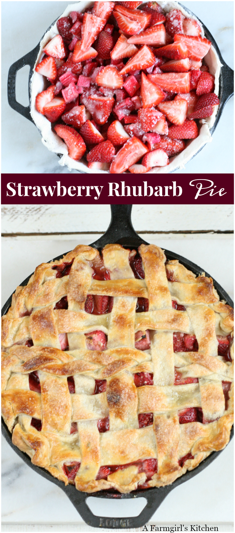 Looking for Grandma's Strawberry Rhubarb Pie Recipe and can't find it?! Try my recipe using simple ingredients and homemade pie crust. #recipe #foodblogger #pie #strawberryrhubarb