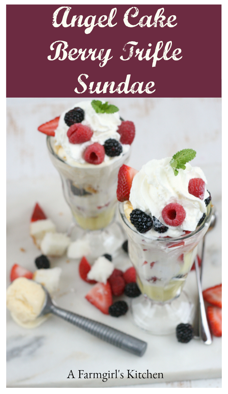 Get ready for summer and create this insanely delicious Angel Berry Trifle Sundae using store bought Angel Food cake and a few other simple ingredients. #icecreamsundae #recipe #foodblogger