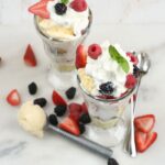 Angel Cake Berry Trifle Sundae in glass cups