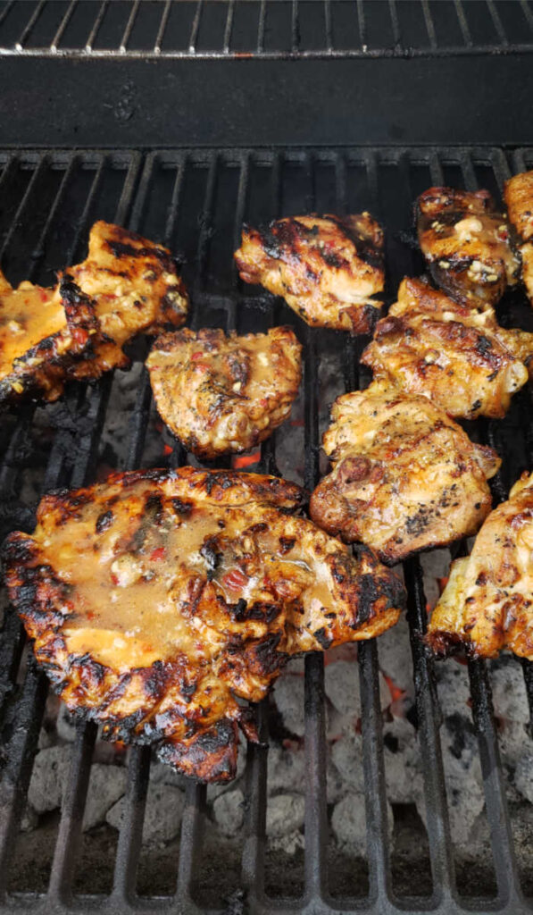 grilled chicken on charcoal grill