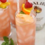 Pink bikini cocktail with orange sherbet