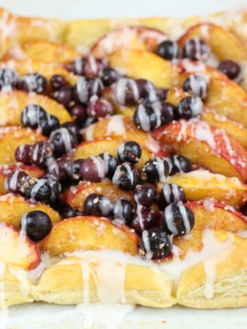 blueberry peach puff pastry tart