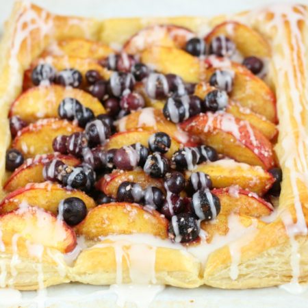 blueberry peach puff pastry tart