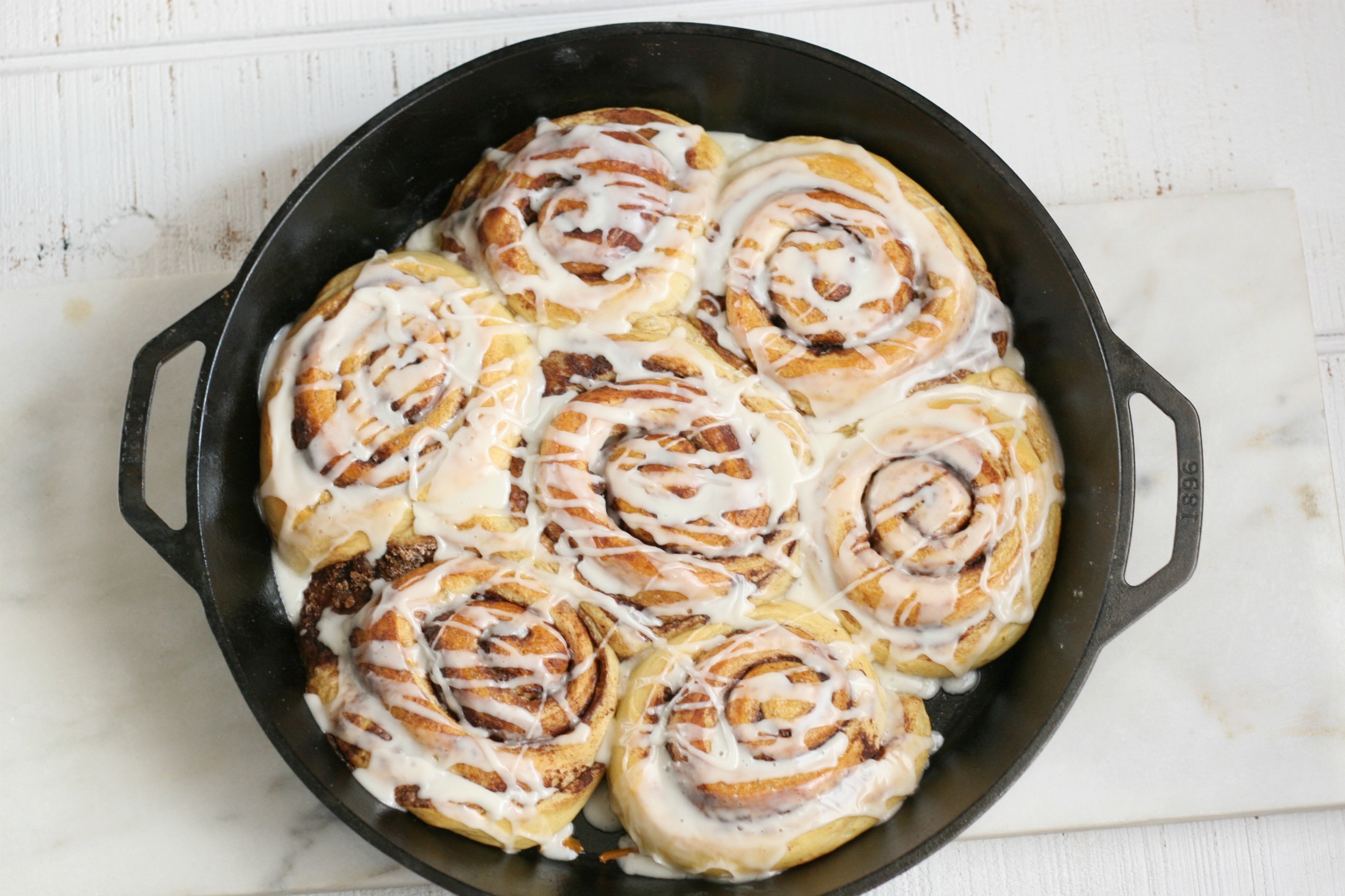 Cast Iron Skillet Cinnamon Rolls - Rocky Hedge Farm