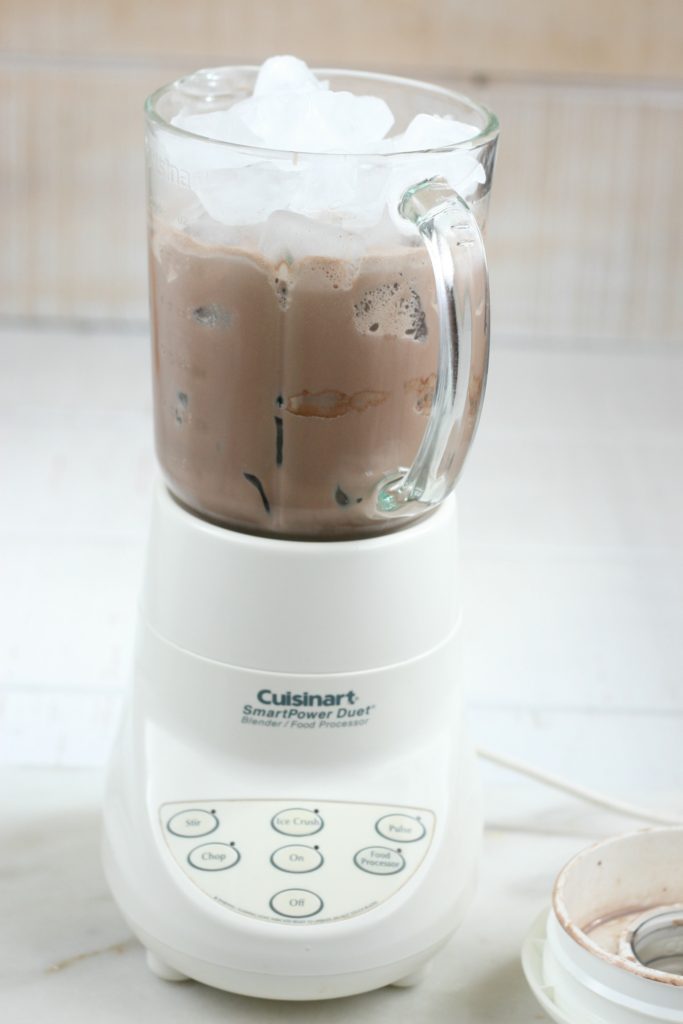 ice in the blender on Swiss Miss and milk combination