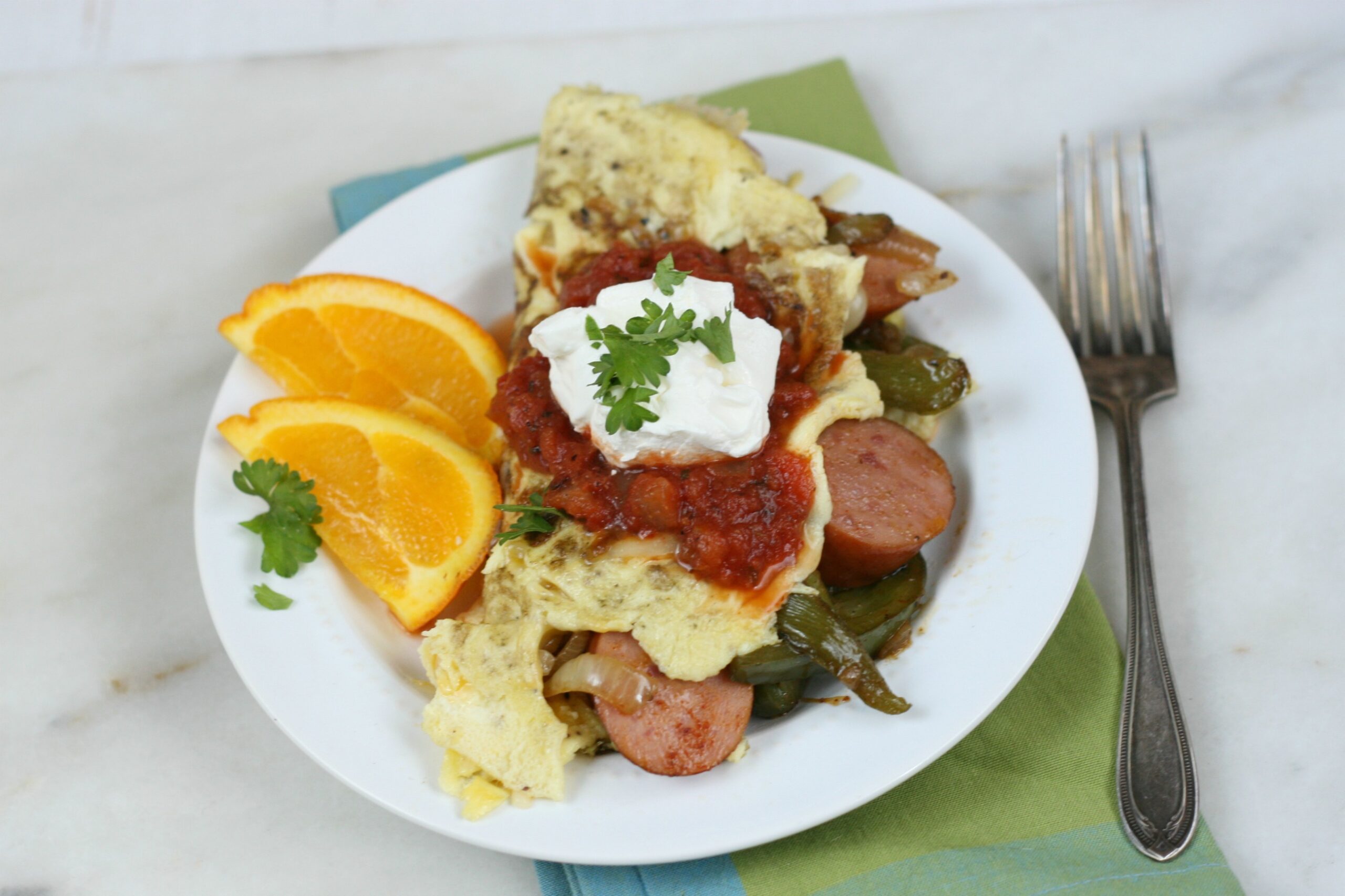 Easy Sausage Fajita Omelette A Farmgirl's Kitchen