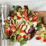 Harvest Chicken Salad with chopped apples, red onion, chunks of blue cheese and grilled chicken