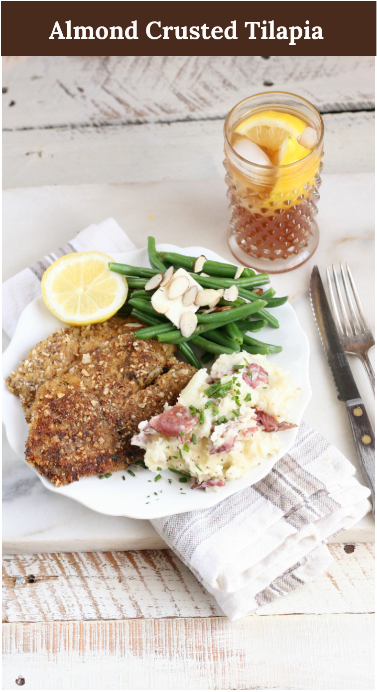 Almond Crusted Tilapia is a simple and delicious meal to make in a cast iron skillet. #recipes #castironcooking #homemade