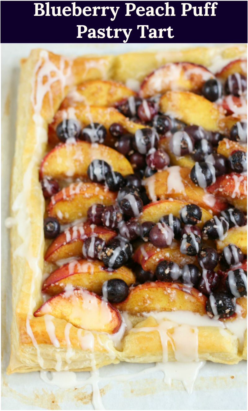 Blueberry Peach Puff Pastry Tart