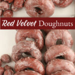 red velvet doughnuts with glaze
