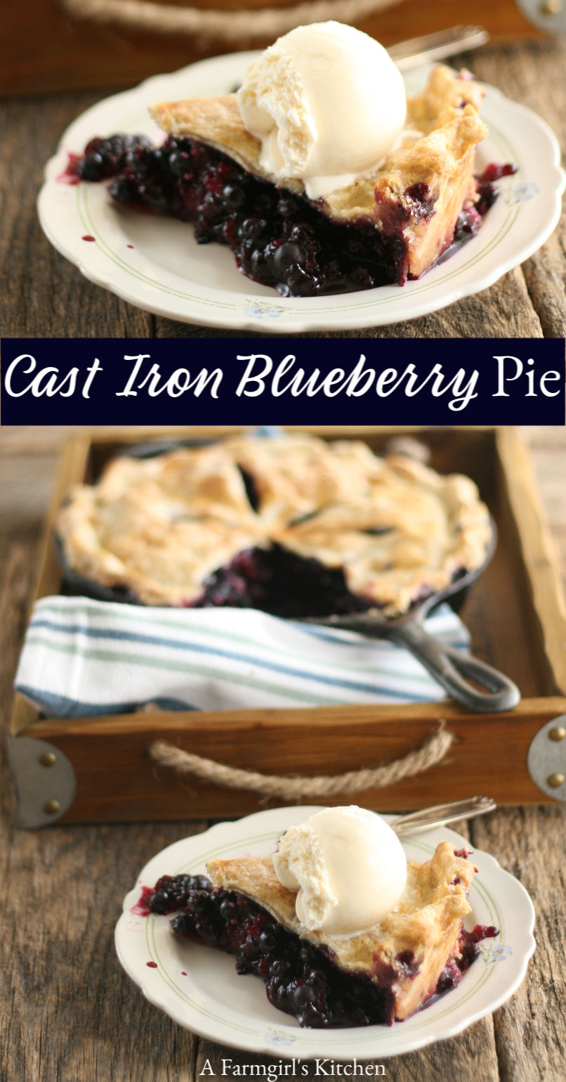 Cast Iron Blueberry Pie (Homemade Pie Crust) A Farmgirl's Kitchen