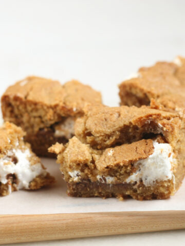 S'mores bars on a cutting board