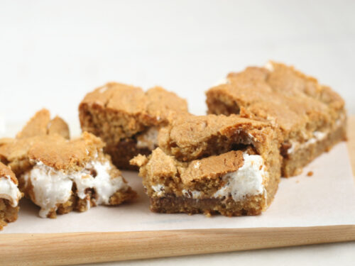 S'mores bars on a cutting board