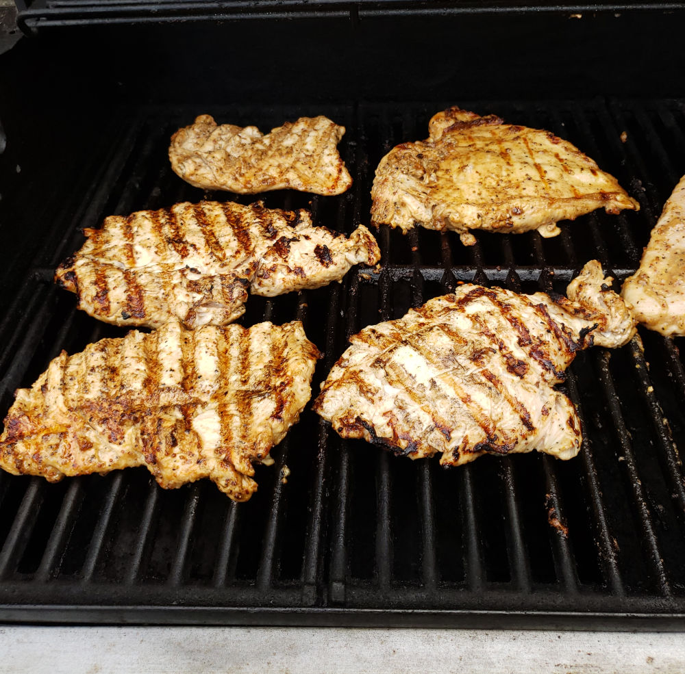 chicken on grill