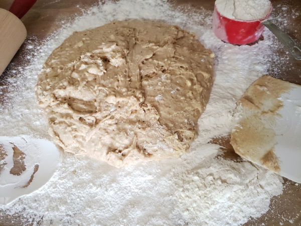 donut dough on butcher block