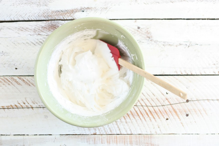 whipped egg whites in bowl