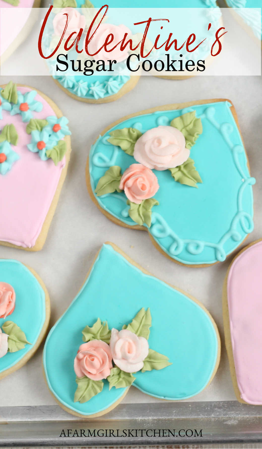Valentine's Heart Sugar Cookies - A Farmgirl's Kitchen®