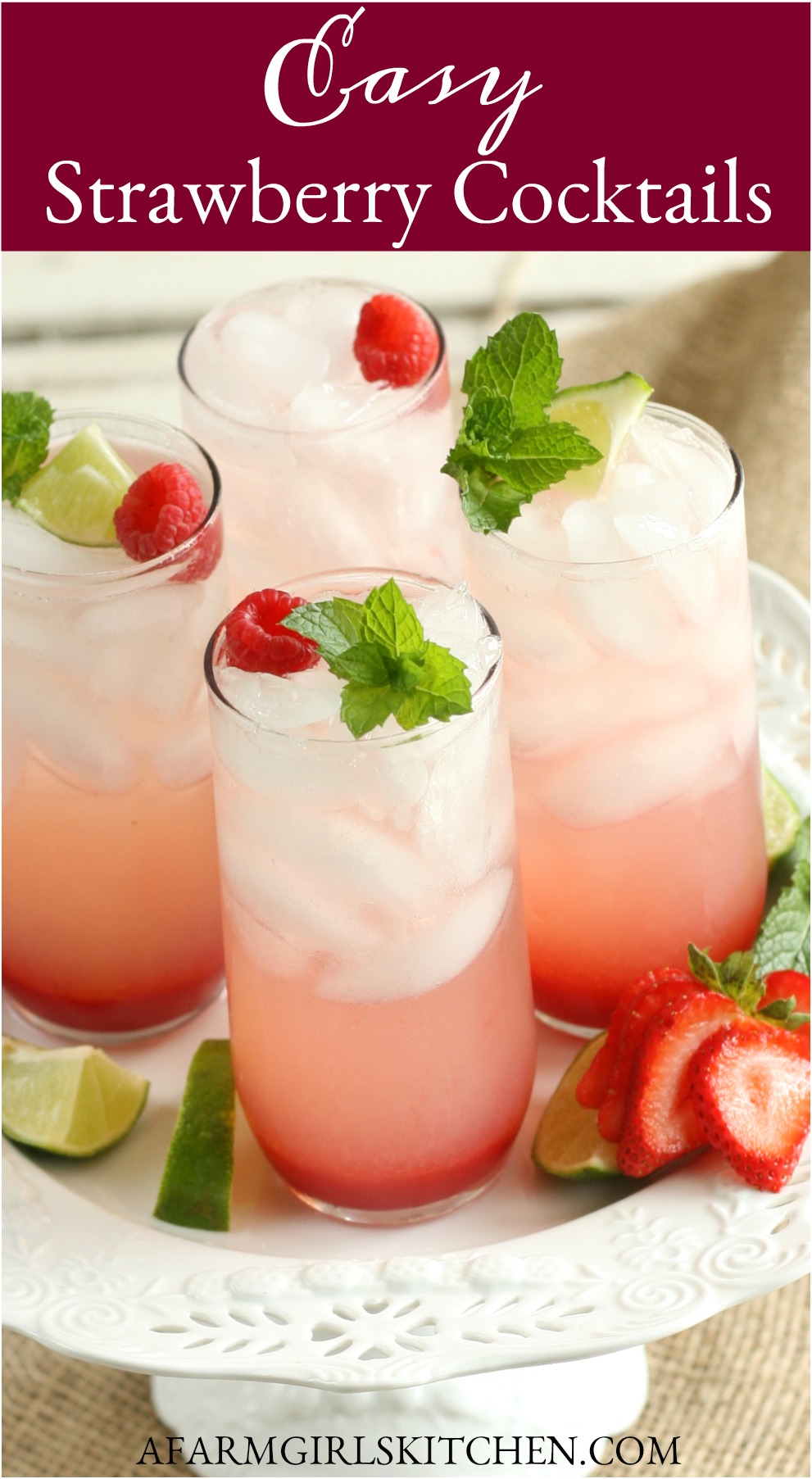 Easy Strawberry Cocktail Recipe | A Farmgirl's Kitchen