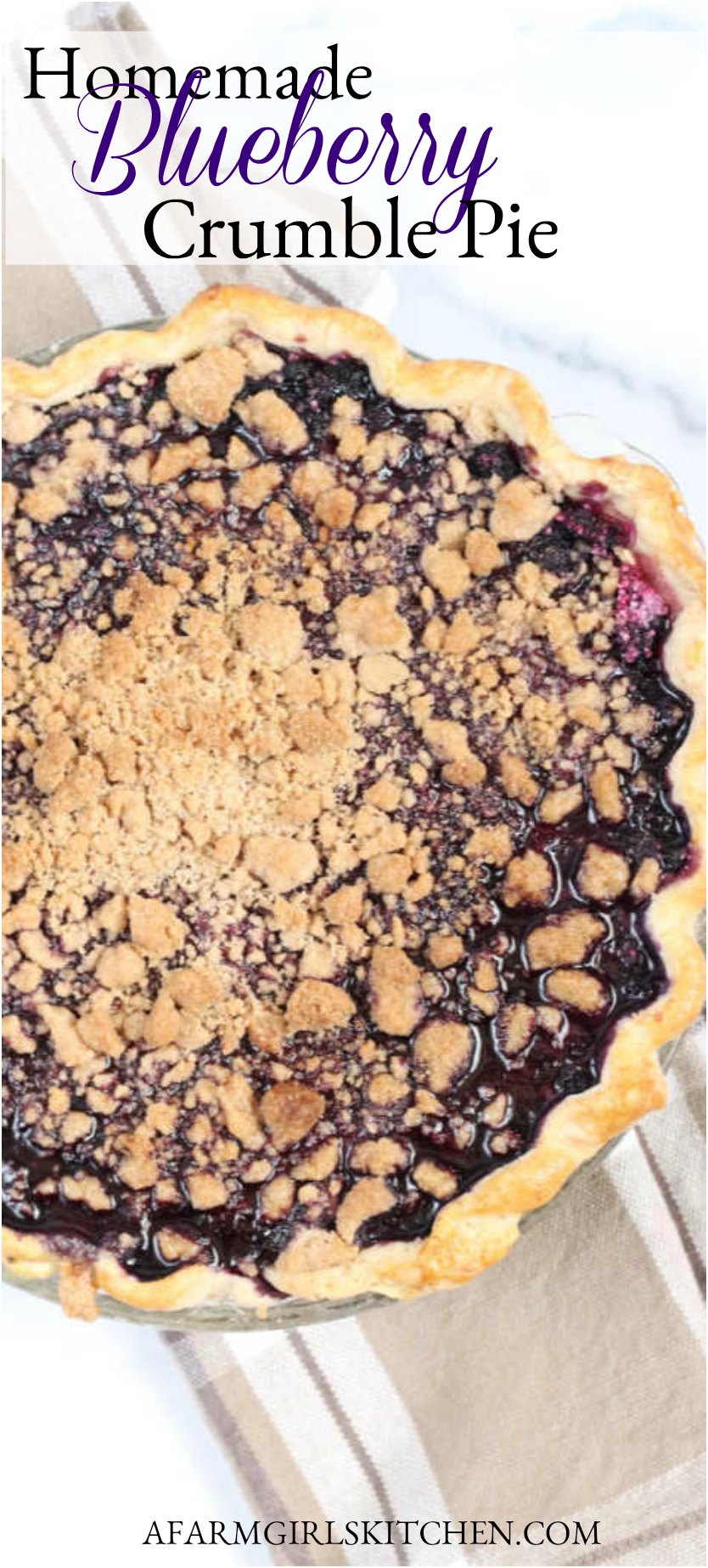 Blueberry Pie with Crumb Topping - A Farmgirl's Kitchen