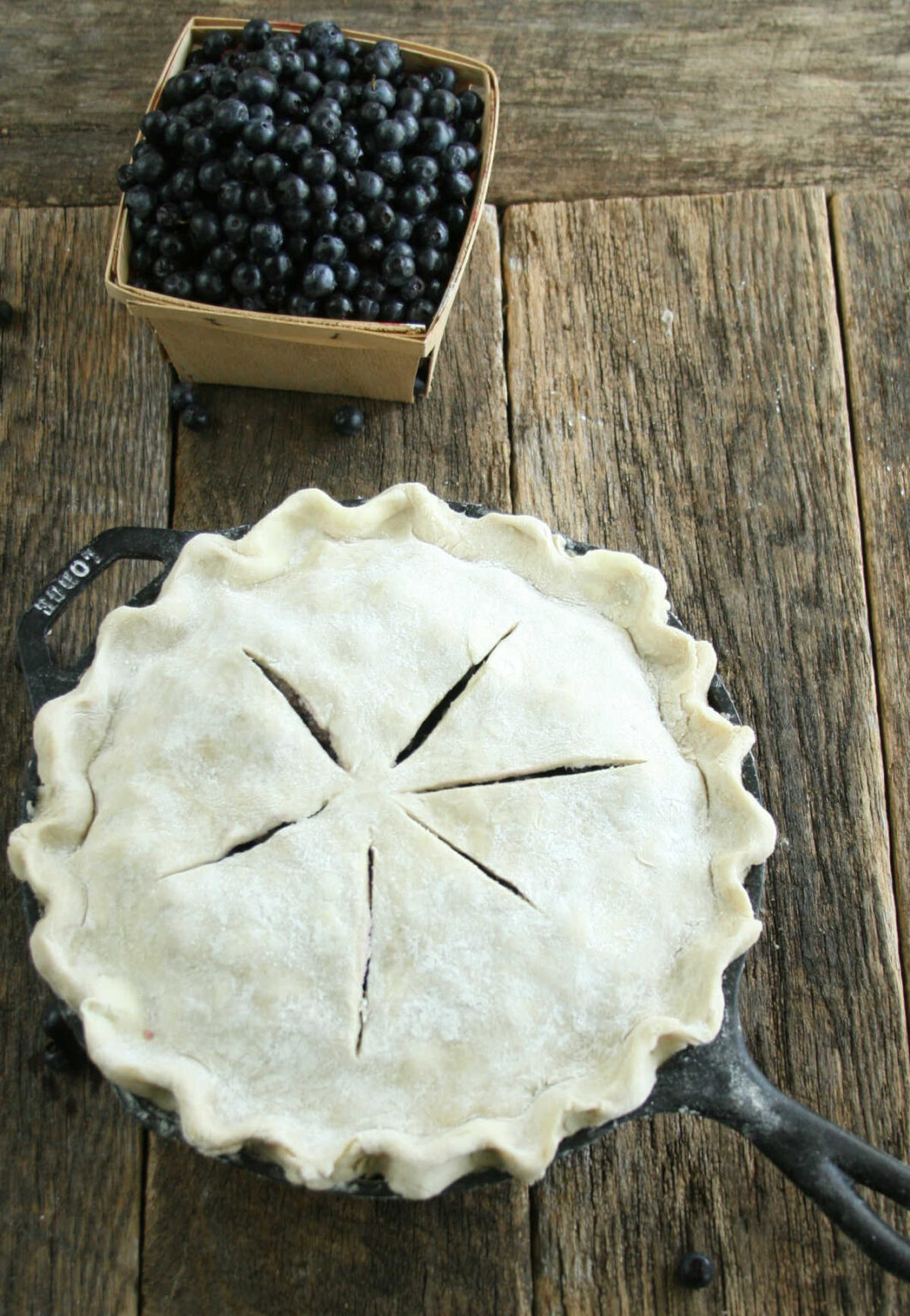 Cast Iron Blueberry Pie (Homemade Pie Crust) A Farmgirl's Kitchen