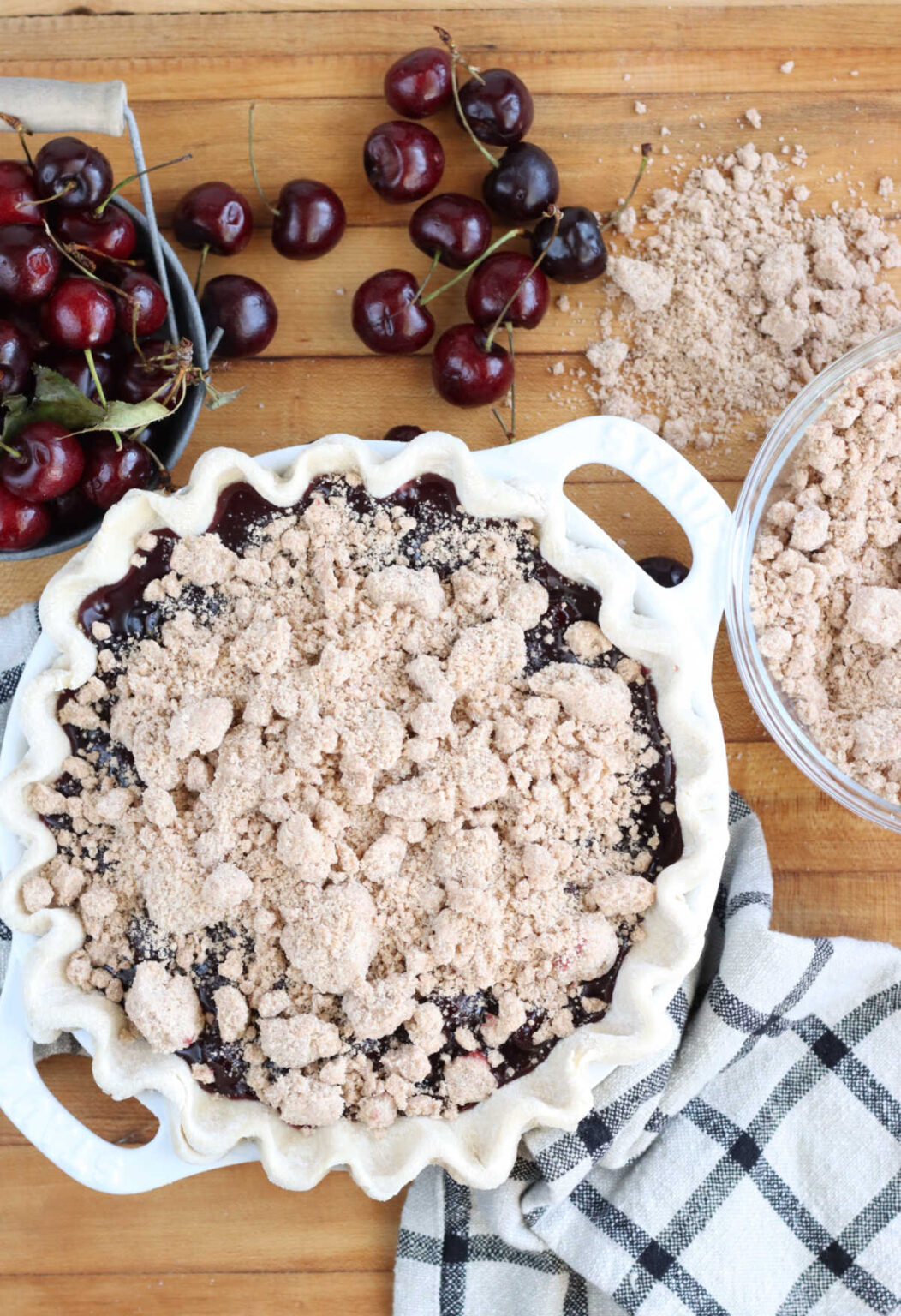 Cherry Crumb Pie With Homemade Pie Filling A Farmgirls Kitchen 