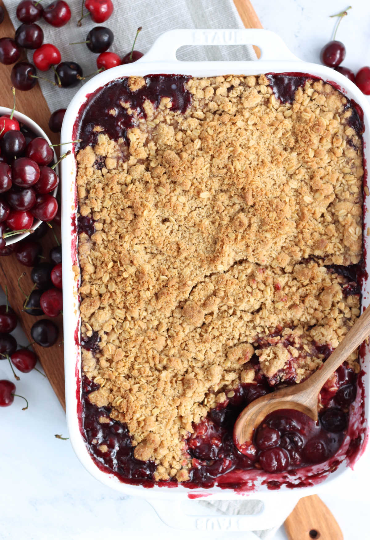 Cherry Crisp Recipe - A Farmgirl's Kitchen®