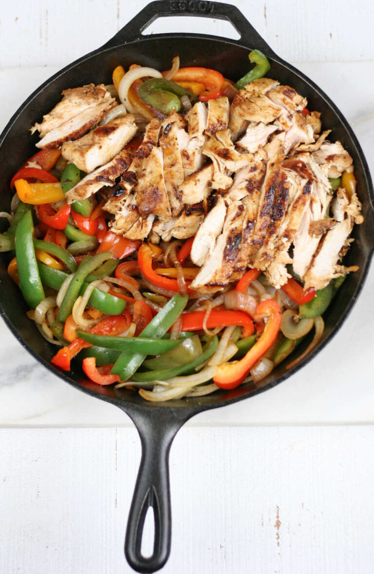 Cast Chicken Fajitas (Easy weeknight meal) | A Farmgirl's Kitchen