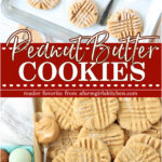 Peanut butter cookies on sheet pan.