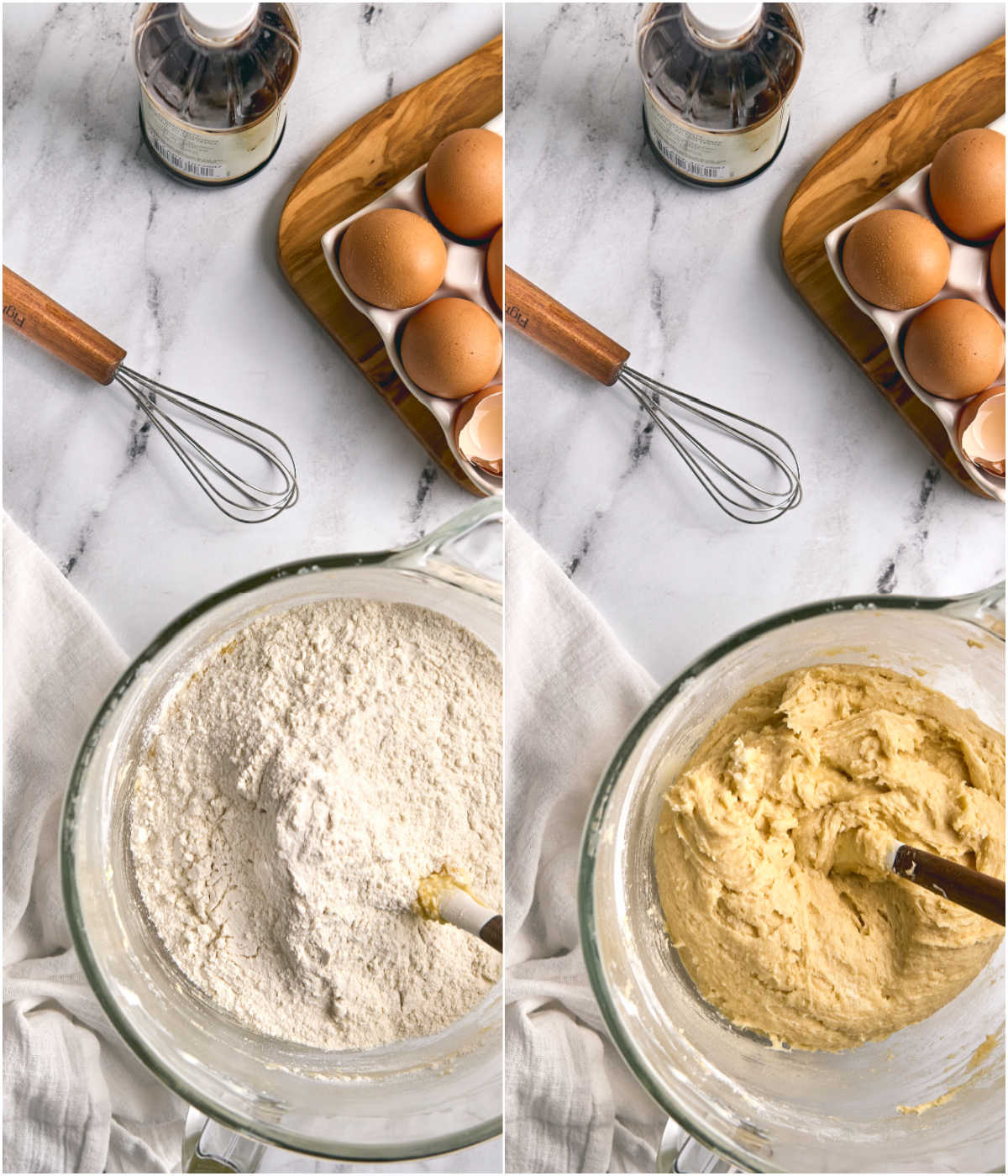 Step images of making base for cherry bars.