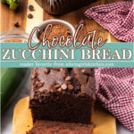 Chocolate loaf cakes with paper liners on cutting board.