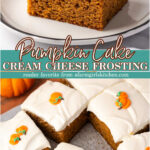 Pumpkin cake on plate.